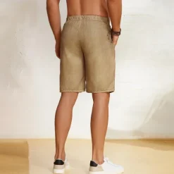 Sale OUKU Men's Shorts Summer Shorts Beach Shorts Drawstring Elastic Waist African Map Print Ethnic Style Breathable Soft Short Casual Daily Holiday Designer Clothing Khaki