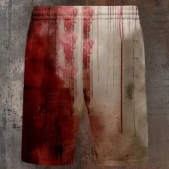 OUKU Men's Shorts Summer Shorts Casual Shorts Pocket Elastic Waist 3D Print 3D Print Letter Halloween Costumes Soft Breathable Short Casual Daily Holiday Fashion Streetwear Micro-elastic Red