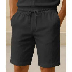 Best OUKU Men's Shorts Summer Shorts Casual Shorts Pocket Drawstring Elastic Waist Plain Comfort Breathable Short Outdoor Vacation Sport Casual Black Wine