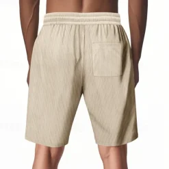 Outlet OUKU Men's Shorts Summer Shorts Beach Shorts Casual Shorts Pocket Drawstring Elastic Waist Plain Comfort Breathable Short Outdoor Vacation Sport Casual Black White