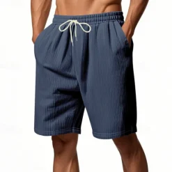 Outlet OUKU Men's Shorts Summer Shorts Beach Shorts Casual Shorts Pocket Drawstring Elastic Waist Plain Comfort Breathable Short Outdoor Vacation Sport Casual Black White