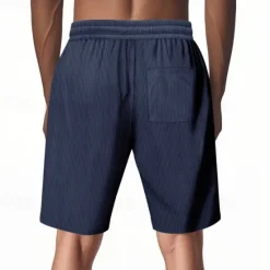 Outlet OUKU Men's Shorts Summer Shorts Beach Shorts Casual Shorts Pocket Drawstring Elastic Waist Plain Comfort Breathable Short Outdoor Vacation Sport Casual Black White