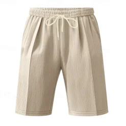 Outlet OUKU Men's Shorts Summer Shorts Beach Shorts Casual Shorts Pocket Drawstring Elastic Waist Plain Comfort Breathable Short Outdoor Vacation Sport Casual Black White