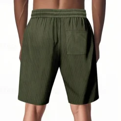 Outlet OUKU Men's Shorts Summer Shorts Beach Shorts Casual Shorts Pocket Drawstring Elastic Waist Plain Comfort Breathable Short Outdoor Vacation Sport Casual Black White