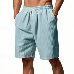 Outlet OUKU Men's Shorts Summer Shorts Beach Shorts Casual Shorts Pocket Drawstring Elastic Waist Plain Comfort Breathable Short Outdoor Vacation Sport Casual Black White