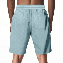 Outlet OUKU Men's Shorts Summer Shorts Beach Shorts Casual Shorts Pocket Drawstring Elastic Waist Plain Comfort Breathable Short Outdoor Vacation Sport Casual Black White