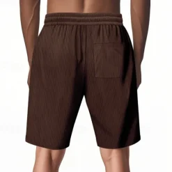 Outlet OUKU Men's Shorts Summer Shorts Beach Shorts Casual Shorts Pocket Drawstring Elastic Waist Plain Comfort Breathable Short Outdoor Vacation Sport Casual Black White