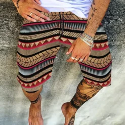 Outlet OUKU Men's Shorts Summer Shorts Beach Shorts Elastic Waist Print Graphic Prints Outdoor Knee Length Daily Beach Hawaiian Chino Black Yellow Micro-elastic