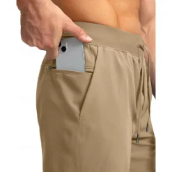 OUKU Men's Shorts Summer Shorts Workout Shorts Casual Shorts Drawstring Elastic Waist Zipper Pocket Plain Quick Dry Lightweight Knee Length Outdoor Yoga Gym Casual Athleisure Black Blue