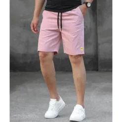 Best OUKU Men's Shorts Summer Shorts Work Shorts Casual Shorts Pocket Drawstring Elastic Waist Plain Comfort Breathable Short Outdoor Vacation Sport Casual Black Pink