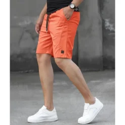 Best OUKU Men's Shorts Summer Shorts Work Shorts Casual Shorts Pocket Drawstring Elastic Waist Plain Comfort Breathable Short Outdoor Vacation Sport Casual Black Pink