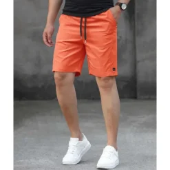 Best OUKU Men's Shorts Summer Shorts Work Shorts Casual Shorts Pocket Drawstring Elastic Waist Plain Comfort Breathable Short Outdoor Vacation Sport Casual Black Pink