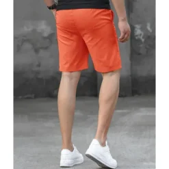 Best OUKU Men's Shorts Summer Shorts Work Shorts Casual Shorts Pocket Drawstring Elastic Waist Plain Comfort Breathable Short Outdoor Vacation Sport Casual Black Pink