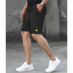 Best OUKU Men's Shorts Summer Shorts Work Shorts Casual Shorts Pocket Drawstring Elastic Waist Plain Comfort Breathable Short Outdoor Vacation Sport Casual Black Pink