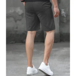Best OUKU Men's Shorts Summer Shorts Work Shorts Casual Shorts Pocket Drawstring Elastic Waist Plain Comfort Breathable Short Outdoor Vacation Sport Casual Black Pink