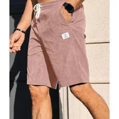 Outlet OUKU Men's Shorts Summer Shorts Casual Shorts Pocket Drawstring Elastic Waist Plain Comfort Breathable Short Outdoor Vacation Sport Casual Black White