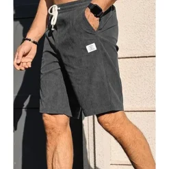 Outlet OUKU Men's Shorts Summer Shorts Casual Shorts Pocket Drawstring Elastic Waist Plain Comfort Breathable Short Outdoor Vacation Sport Casual Black White