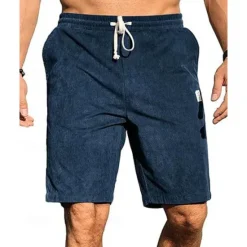 Outlet OUKU Men's Shorts Summer Shorts Casual Shorts Pocket Drawstring Elastic Waist Plain Comfort Breathable Short Outdoor Vacation Sport Casual Black White