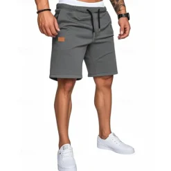 Clearance OUKU Men's Shorts Summer Shorts Casual Shorts Pocket Drawstring Elastic Waist Plain Comfort Breathable Short Outdoor Vacation Sport Casual Black Royal Blue