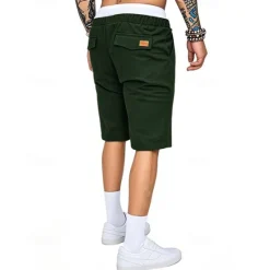 Clearance OUKU Men's Shorts Summer Shorts Casual Shorts Pocket Drawstring Elastic Waist Plain Comfort Breathable Short Outdoor Vacation Sport Casual Black Royal Blue