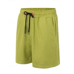 Sale OUKU Men's Shorts Summer Shorts Casual Shorts Pocket Drawstring Elastic Waist Plain Comfort Breathable Short Outdoor Vacation Sport Casual Black Navy Blue Micro-elastic