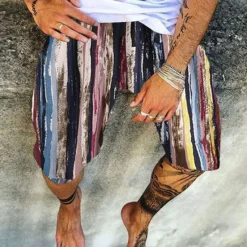 Outlet OUKU Men's Shorts Summer Shorts Beach Shorts Casual Shorts Drawstring Elastic Waist Graphic Comfort Breathable Knee Length Outdoor Holiday Going out Streetwear Hawaiian 1 2