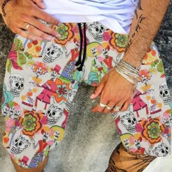 Outlet OUKU Men's Shorts Summer Shorts Beach Shorts Casual Shorts Drawstring Elastic Waist Graphic Comfort Breathable Knee Length Outdoor Holiday Going out Streetwear Hawaiian 1 2