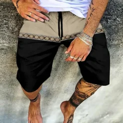 Outlet OUKU Men's Shorts Summer Shorts Beach Shorts Elastic Waist Print Graphic Prints Outdoor Knee Length Daily Beach Hawaiian Designer 1 2 Micro-elastic