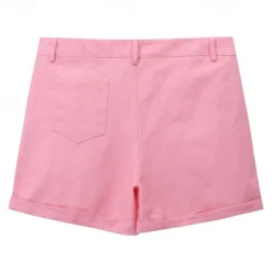 New OUKU Men's Shorts Summer Shorts Work Shorts Casual Shorts Buttons Pocket Plain Comfort Short Holiday Beach Weekend Fashion Casual White Yellow