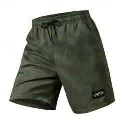 Outlet OUKU Men's Shorts Summer Shorts Casual Shorts Pocket Drawstring Elastic Waist Plain Comfort Breathable Short Outdoor Vacation Sport Casual Black Army Green