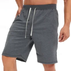 Hot OUKU Men's Shorts Summer Shorts Casual Shorts Pocket Drawstring Plain Comfort Breathable Knee Length Outdoor Vacation Sport Casual Black White