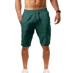 Outlet OUKU Men's Shorts Summer Shorts Beach Shorts Casual Shorts Drawstring Elastic Waist Straight Leg Stripe Comfort Breathable Short Casual Daily Holiday Fashion Classic Style Black White