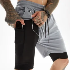 Outlet OUKU Men's Shorts Sunday Shorts Sports Going out Weekend Running Casual Drawstring Elastic Waist Plain Knee Length Gymnatics Activewear Black White Micro-elastic