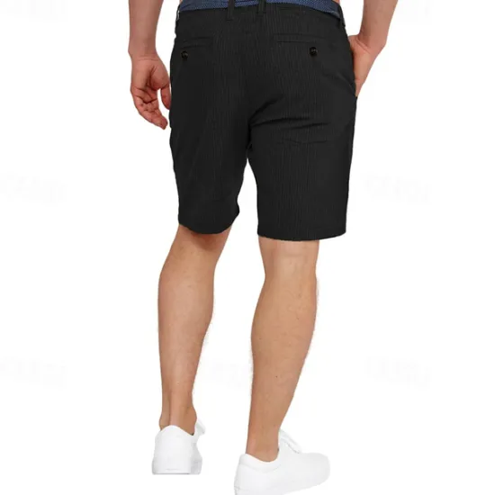 Outlet OUKU Men's Shorts Work Shorts Casual Shorts Golf Shorts Buttons Pocket Stripe Comfort Knee Length Sports Outdoor Daily Going out Fashion Casual Black White Micro-elastic