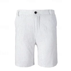 Outlet OUKU Men's Shorts Work Shorts Casual Shorts Golf Shorts Buttons Pocket Stripe Comfort Knee Length Sports Outdoor Daily Going out Fashion Casual Black White Micro-elastic