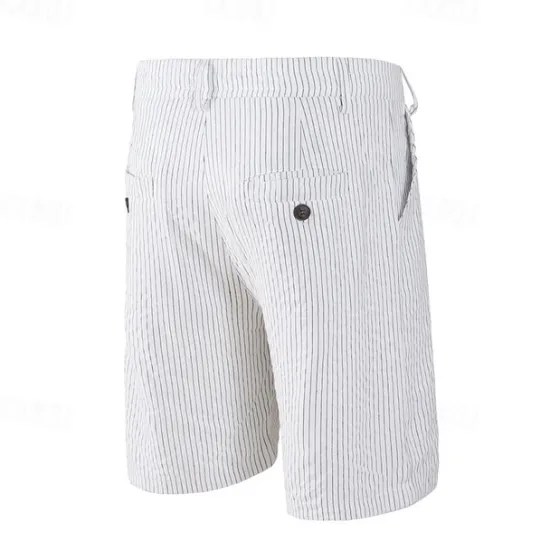 Outlet OUKU Men's Shorts Work Shorts Casual Shorts Golf Shorts Buttons Pocket Stripe Comfort Knee Length Sports Outdoor Daily Going out Fashion Casual Black White Micro-elastic
