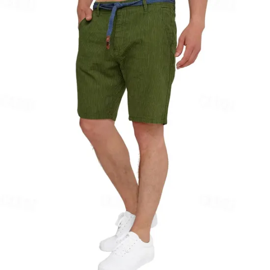 Outlet OUKU Men's Shorts Work Shorts Casual Shorts Golf Shorts Buttons Pocket Stripe Comfort Knee Length Sports Outdoor Daily Going out Fashion Casual Black White Micro-elastic