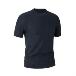 Discount OUKU Men's Silk Linen Cotton T Shirt Checkerboard Crew Neck School Training Short Sleeve Crewneck Knitting Clothing Apparel Knitwear Vacation Vintage Neutral