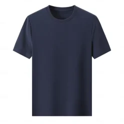 Discount OUKU Men's Silk Cotton Blend Antibacterial UV Protection T Shirt Crew Neck School Training Short Sleeve Crewneck Clothing Apparel Knitwear Vacation Vintage Neutral