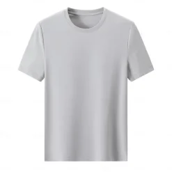 Discount OUKU Men's Silk Cotton Blend Antibacterial UV Protection T Shirt Crew Neck School Training Short Sleeve Crewneck Clothing Apparel Knitwear Vacation Vintage Neutral