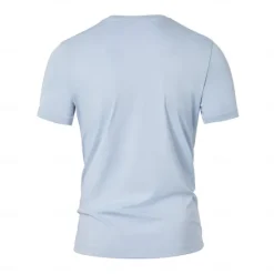 Discount OUKU Men's Silk Cotton Blend Antibacterial UV Protection T Shirt Crew Neck School Training Short Sleeve Crewneck Clothing Apparel Knitwear Vacation Vintage Neutral