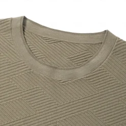 Clearance OUKU Men's Silk Linen Cotton Crew Neck Knit T Shirt School Training Twisted Clothing Apparel Knitwear Vacation Vintage Neutral