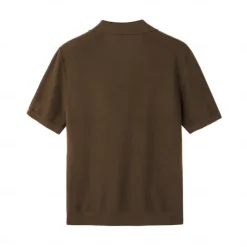 Sale OUKU Men's SIlk Linen Cotton Turndown V Neck Knit T Shirt School Training Short Sleeve Clothing Apparel Knitwear Vacation Vintage Neutral