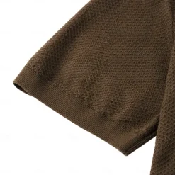 Sale OUKU Men's SIlk Linen Cotton Turndown V Neck Knit T Shirt School Training Short Sleeve Clothing Apparel Knitwear Vacation Vintage Neutral