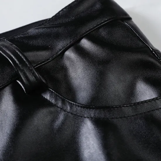 Online OUKU Men's Skinny Trousers Casual Pants Solid Color Comfort Breathable Full Length Daily Going out Streetwear Fashion Stylish Black White Micro-elastic