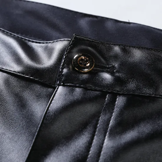Online OUKU Men's Skinny Trousers Casual Pants Solid Color Comfort Breathable Full Length Daily Going out Streetwear Fashion Stylish Black White Micro-elastic