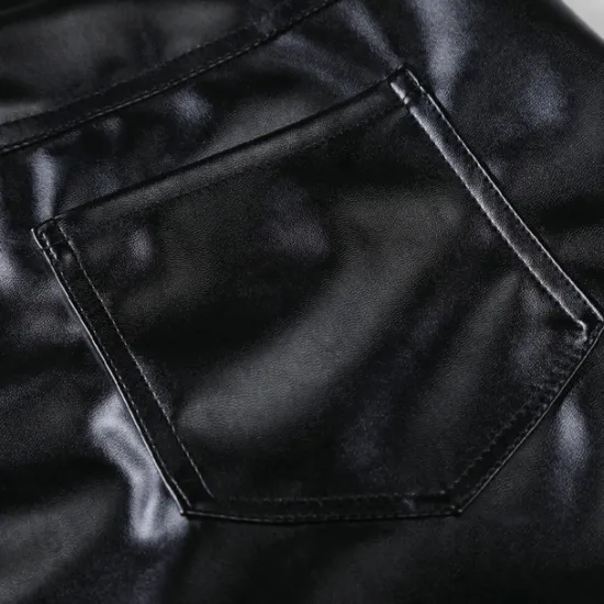 Online OUKU Men's Skinny Trousers Casual Pants Solid Color Comfort Breathable Full Length Daily Going out Streetwear Fashion Stylish Black White Micro-elastic