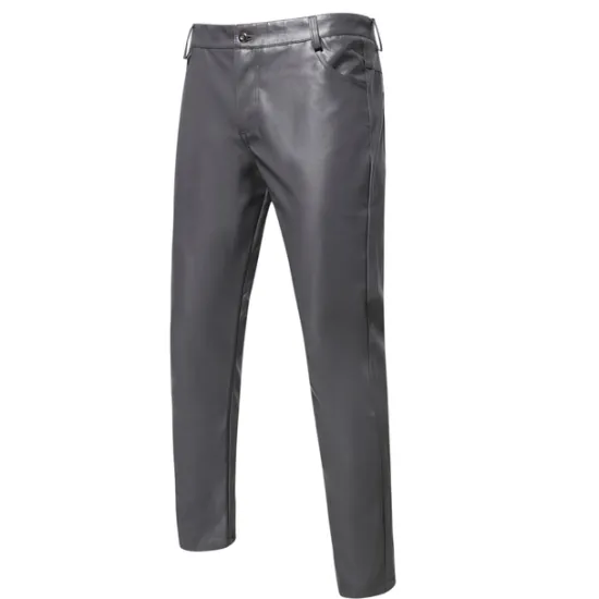 Online OUKU Men's Skinny Trousers Casual Pants Solid Color Comfort Breathable Full Length Daily Going out Streetwear Fashion Stylish Black White Micro-elastic