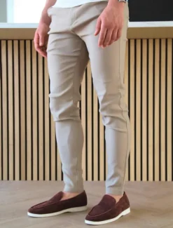 New OUKU Men's Skinny Trousers Chinos Buttons Pocket Plain Comfort Formal Work Daily Fashion Classic Style Black Khaki Micro-elastic