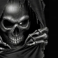 Clearance OUKU Men's Skull Death Halloween Costumes Swim Trunks Swim Shorts Board Shorts Mid Waist Dark Punk Gothic Style Holiday Streetwear Side Pockets Mesh Lining Elastic Drawstring Waist Designer Clothing